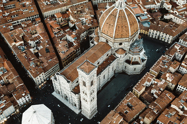 Piazza del Duomo di Firenze vista dall'alto